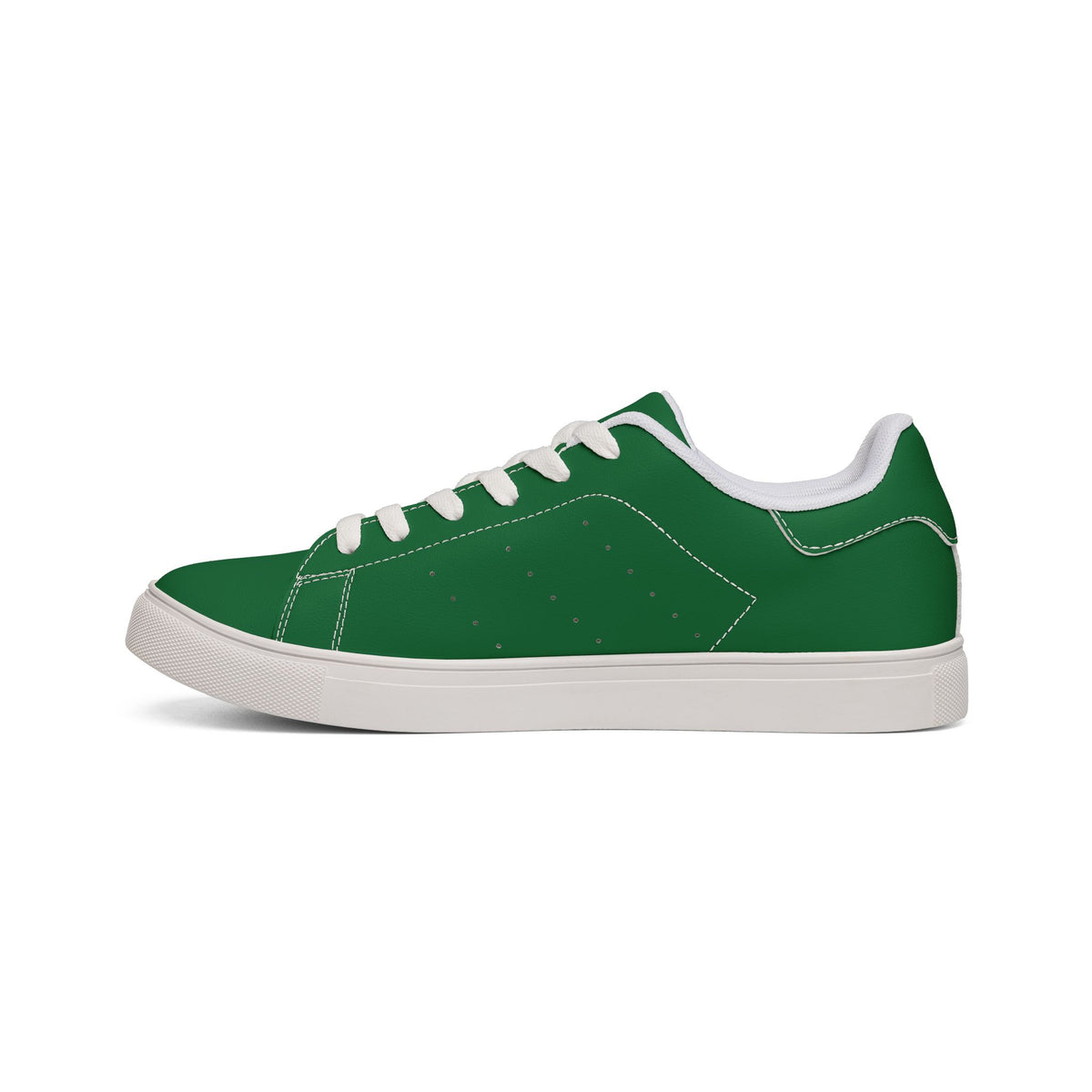 Leather Low-Top Sneakers — Green Casual Men's Tennis Shoes